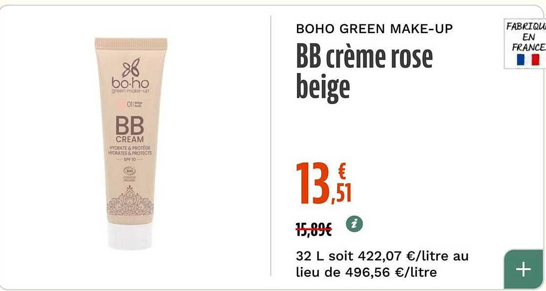 BOHO GREEN MAKE-UP BB crème rose beige