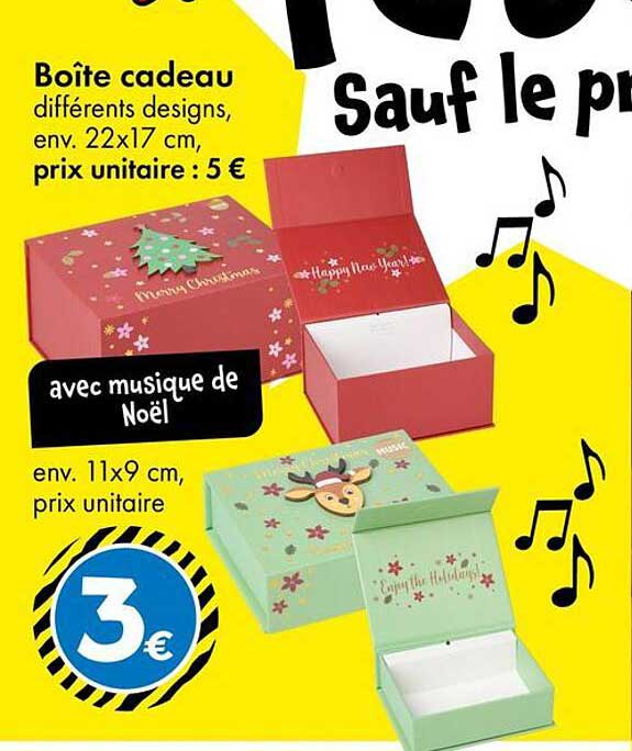 Boîte cadeau différents designs, env. 22x17 cm, prix unitaire : 5 €