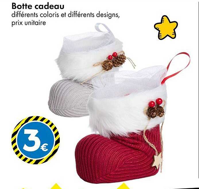 Botte cadeau différents coloris et différents designs, prix unitaire