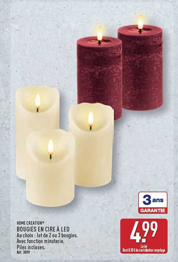 BOUGIES EN CIRE À LED