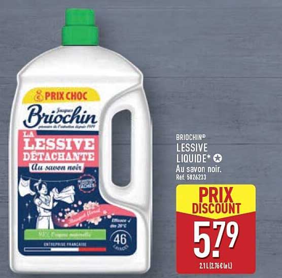 BRIOCHIN LESSIVE LIQUIDE* Au savon noir.