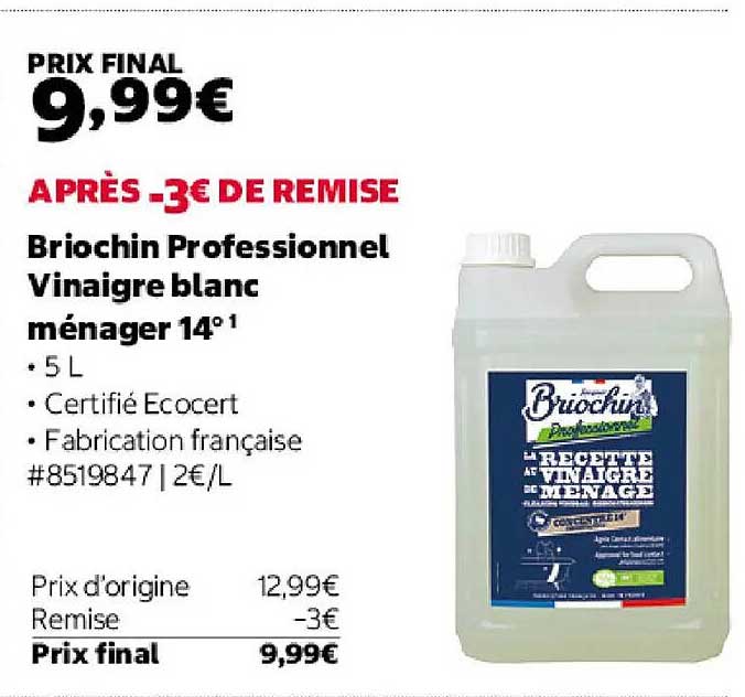 Briochin Professionnel Vinaigre blanc ménager 14°