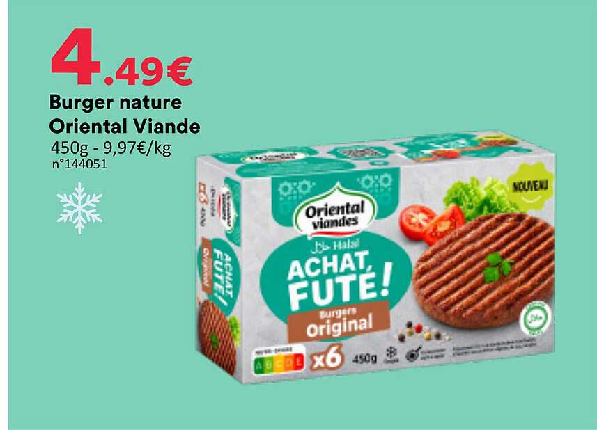 Burger nature Oriental Viande
