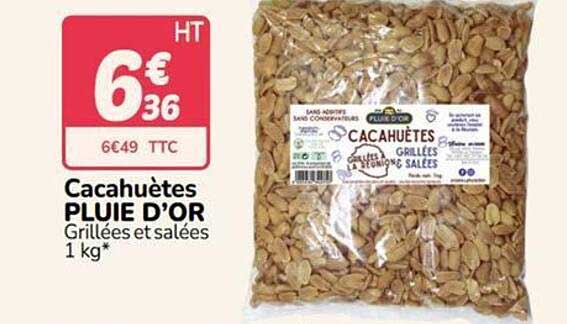 Cacahuètes PLUIE D’OR Grillées et salées 1 kg*