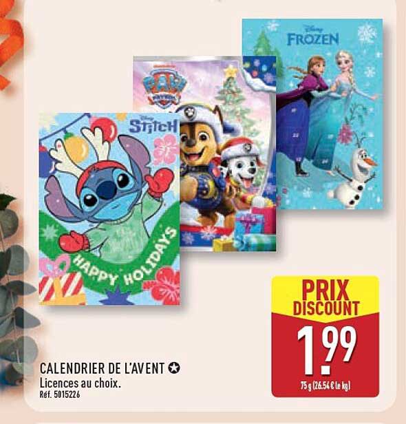 CALENDRIER DE L’AVENT Licences au choix.