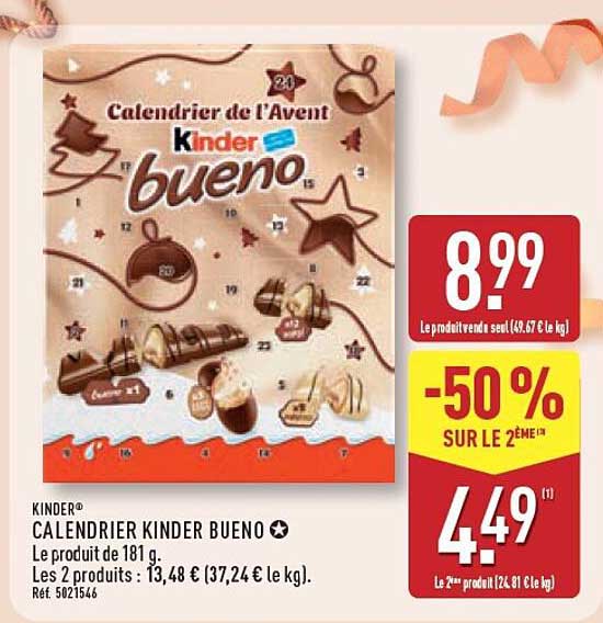CALENDRIER KINDER BUENO
