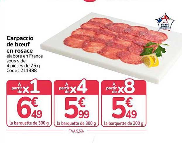 Carpaccio de bœuf en rosace