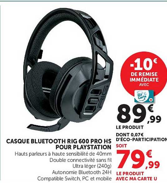 CASQUE BLUETOOTH RIG 600 PRO HS POUR PLAYSTATION