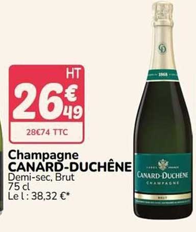 Champagne CANARD-DUCHÊNE Demi-sec, Brut 75 cl
