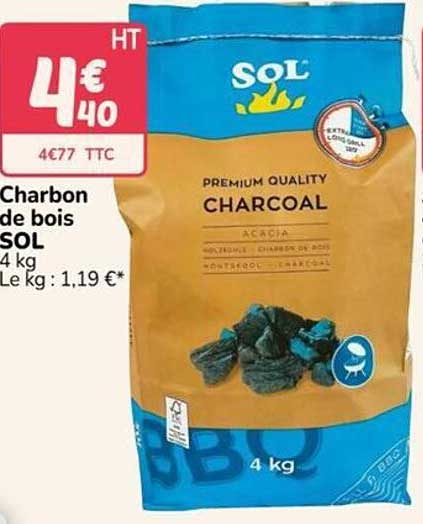 Charbon de bois SOL 4 kg