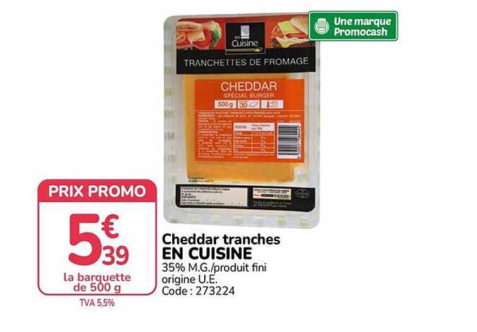 Cheddar tranches EN CUISINE