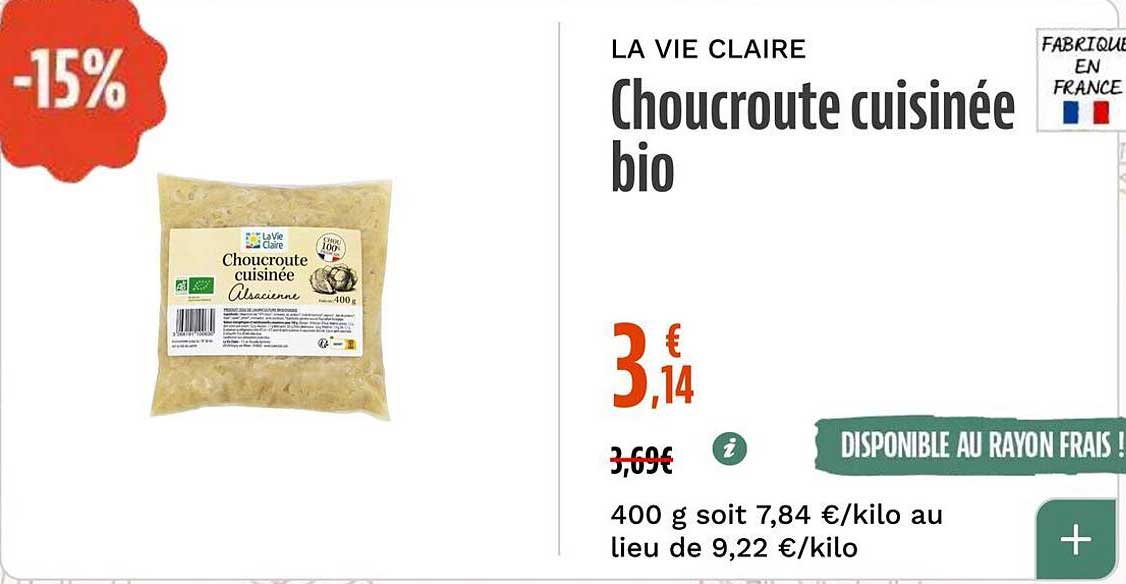 Choucroute cuisinée bio