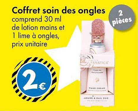 Coffret soin des ongles comprend 30 ml de lotion mains et 1 lime à ongles, prix unitaire