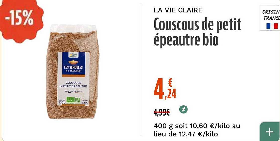 Couscous de petit épeautre bio