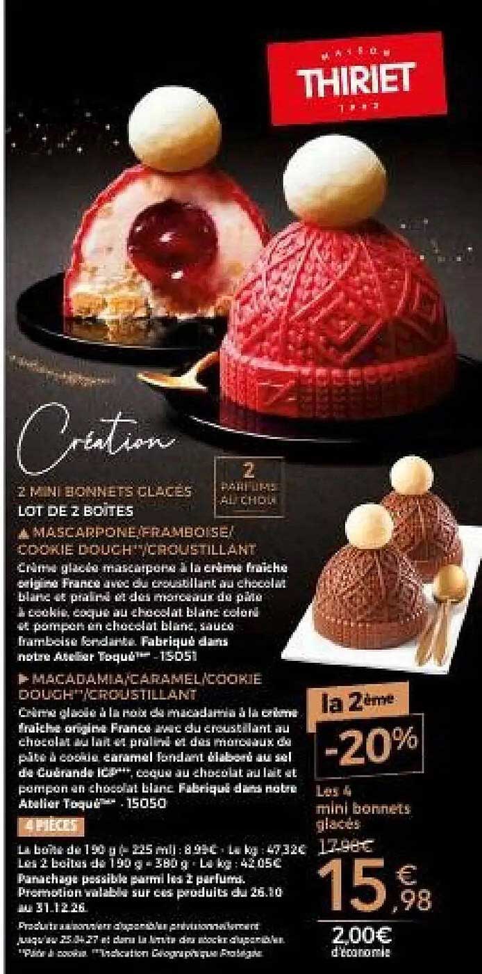 Création - 2 mini bonnets glacés LOT DE 2 BOITES