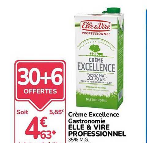 Crème Excellence Gastronomie ELLE & VIRE PROFESSIONNEL 35% M.G.