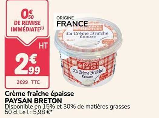 Crème fraîche épaisse PAYSAN BRETON