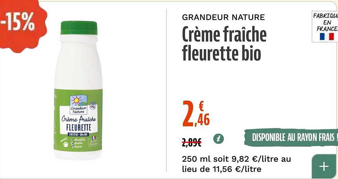 Crème fraîche fleurette bio
