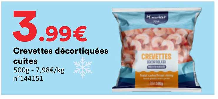 Crevettes décortiquées cuites