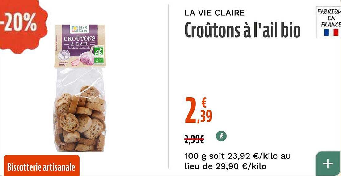 Croûtons à l'ail bio
