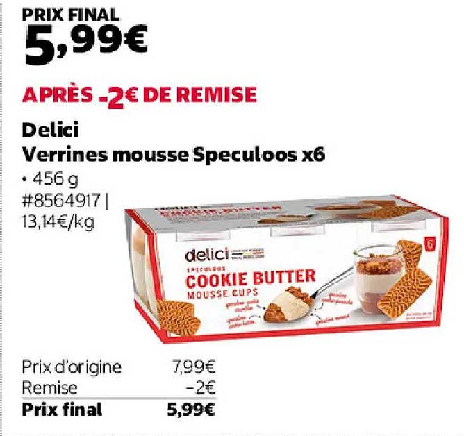 Delici Verrines mousse Speculoos x6
