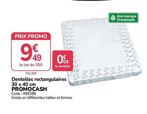 Dentelles rectangulaires 30 x 40 cm PROMOCASH