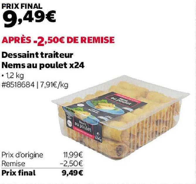 Dessaint traiteur Nems au poulet x24