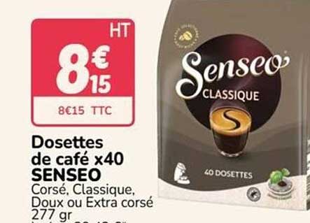 Dosettes de café x40 SENSEO Corsé, Classique, Doux ou Extra corsé 277 gr