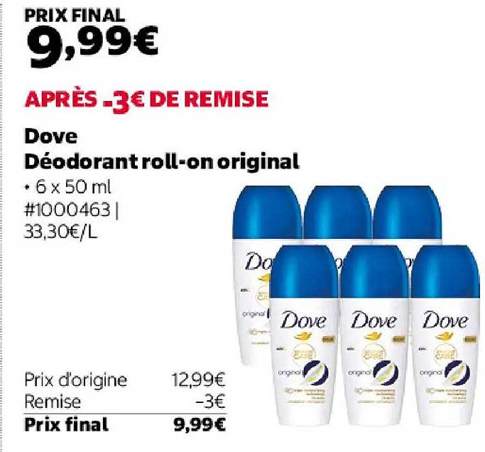 Dove Déodorant roll-on original