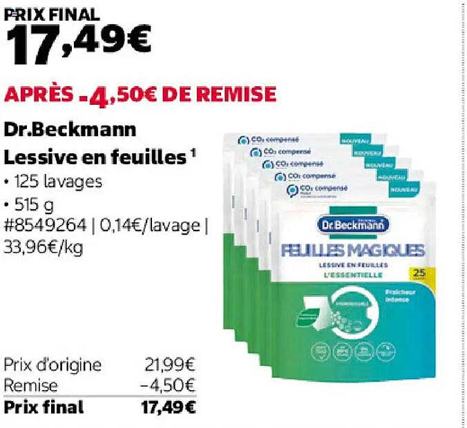 Dr.Beckmann Lessive en feuilles¹