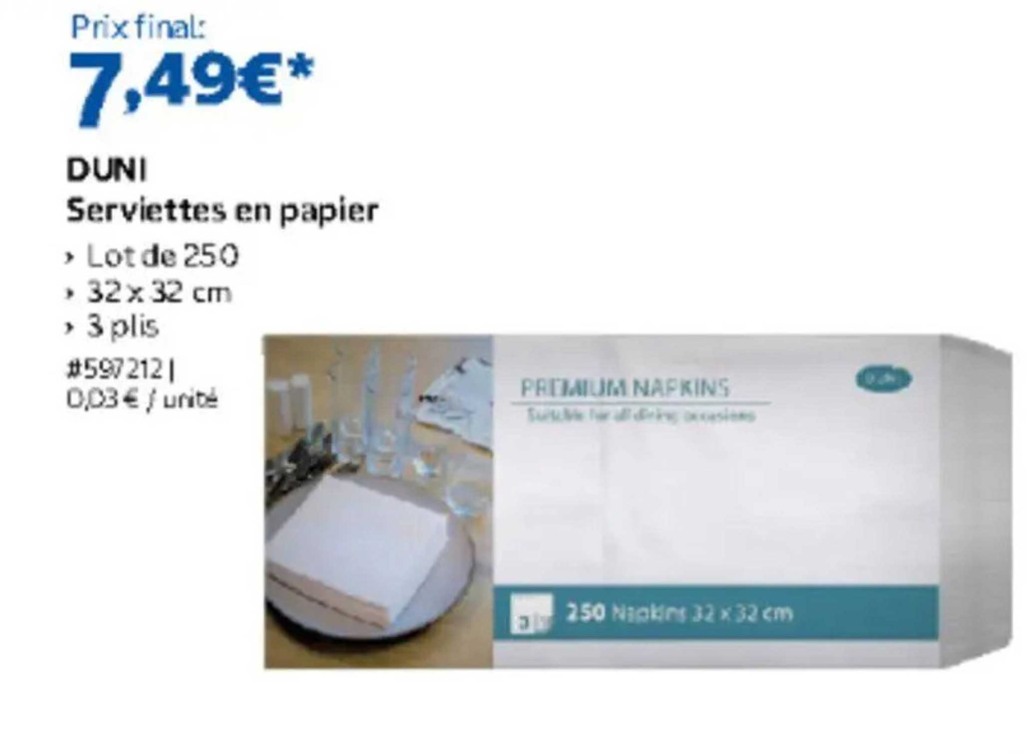 DUNI Serviettes en papier