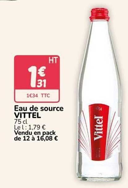 Eau de source VITTEL 75 cl