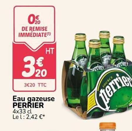 Eau gazeuse PERRIER 4x33 cl Le L : 2,42 €*
