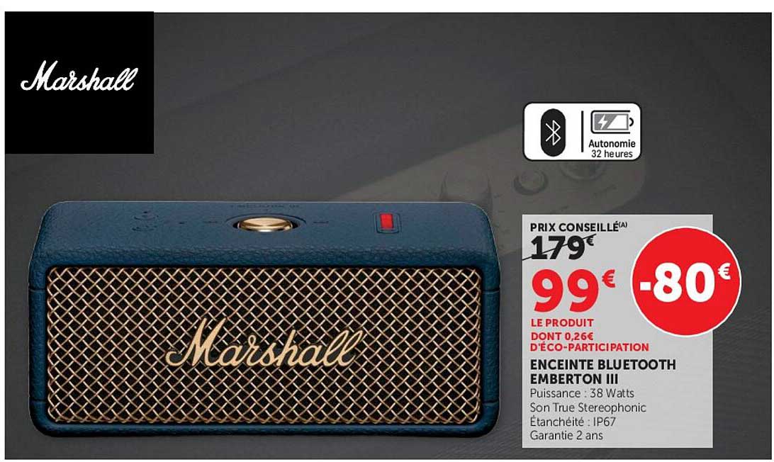 ENCEINTE BLUETOOTH EMBERTON III