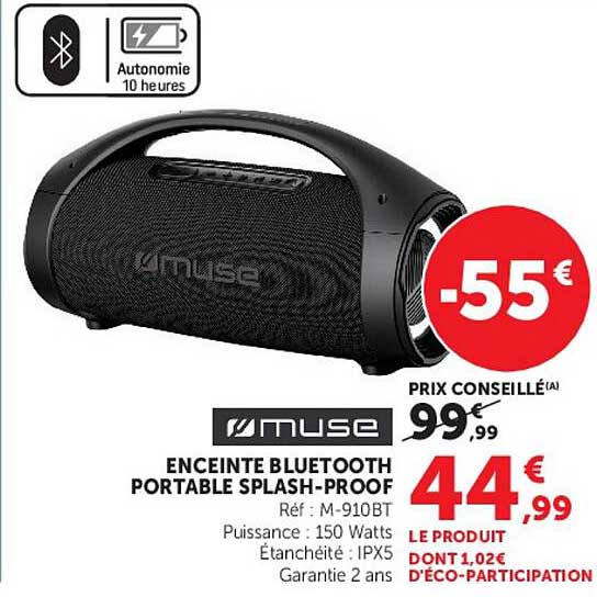 ENCEINTE BLUETOOTH PORTABLE SPLASH-PROOF