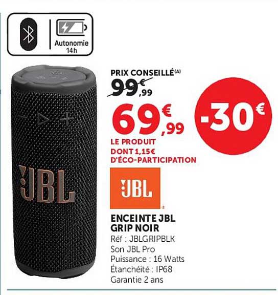 ENCEINTE JBL GRIP NOIR