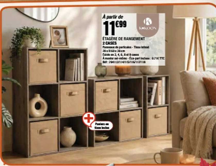 ÉTAGÈRE DE RANGEMENT 2 CASES