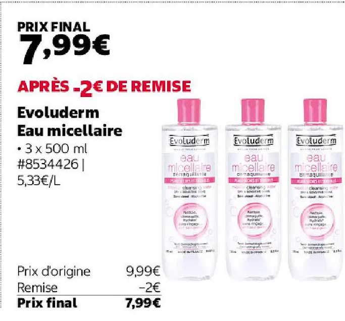 Evoluderm Eau micellaire