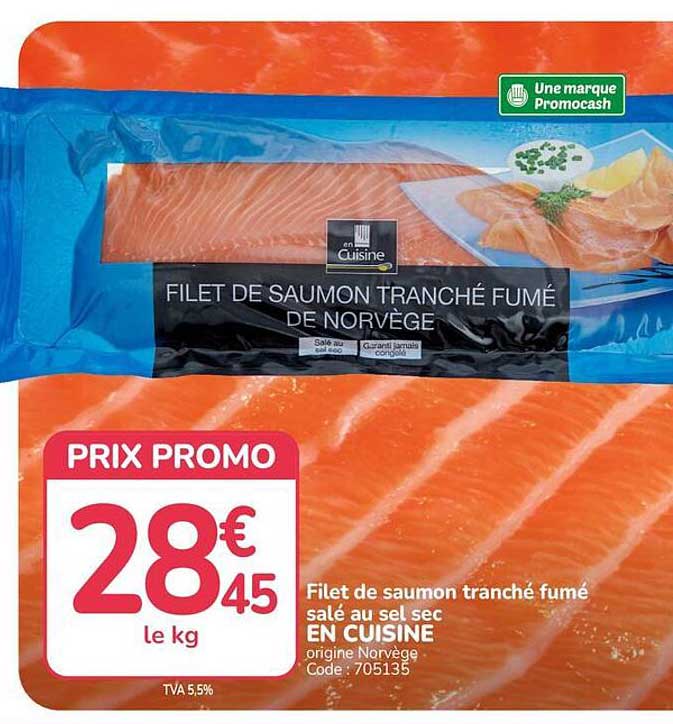 FILET DE SAUMON TRANCHÉ FUMÉ DE NORVÈGE