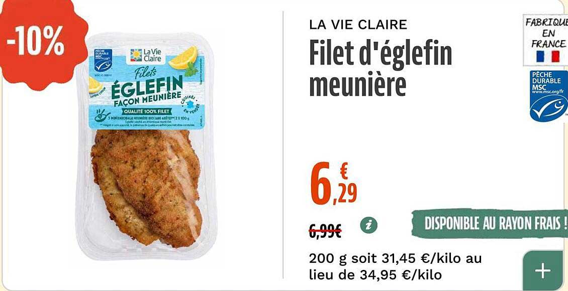 Filet d'églefin meunière