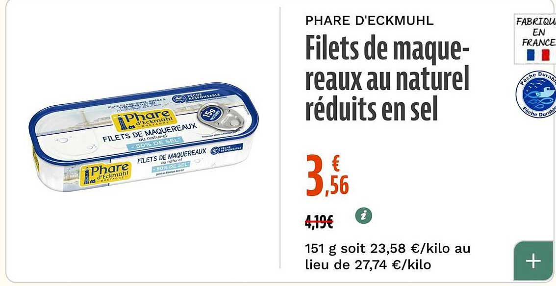 Filets de maquereaux au naturel réduits en sel