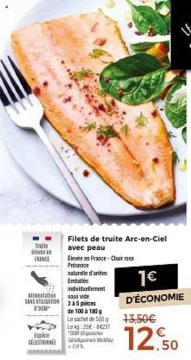 Filets de truite Arc-en-Ciel avec peau