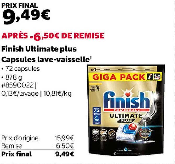Finish Ultimate plus Capsules lave-vaisselle