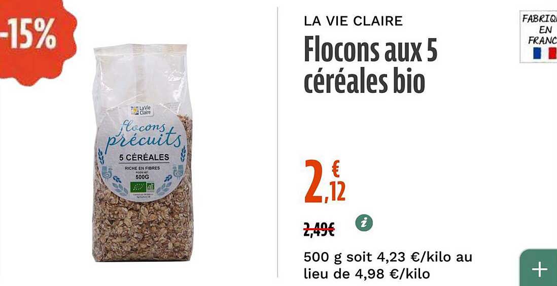 Flocons aux 5 céréales bio