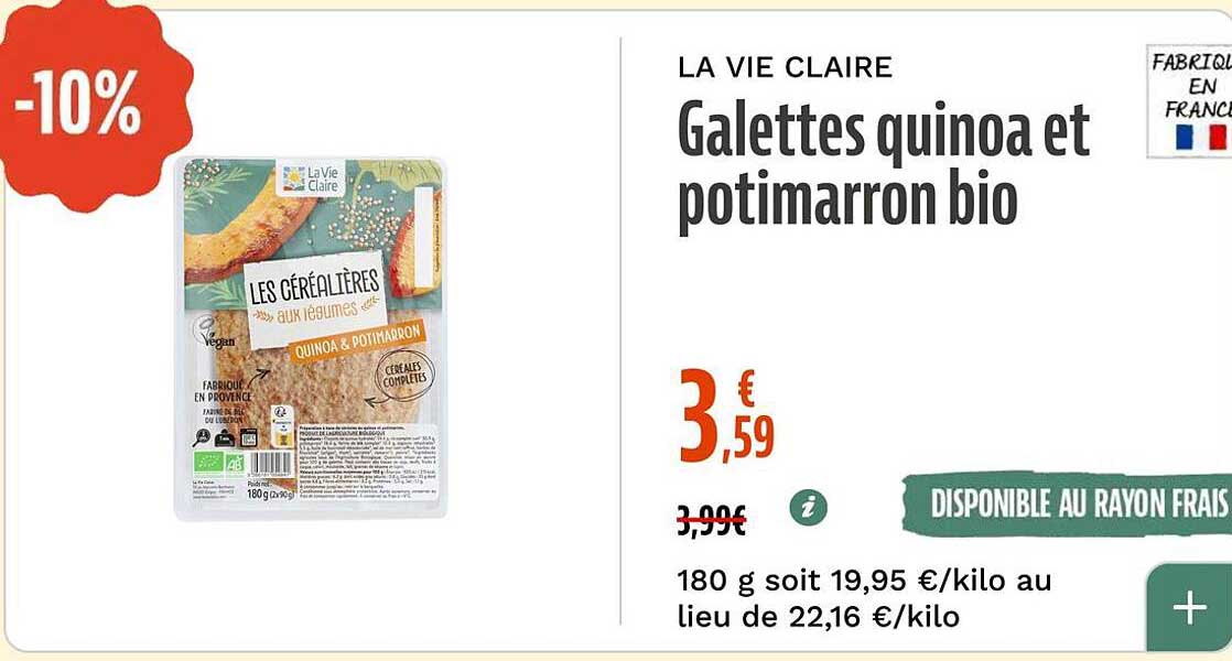 Galettes quinoa et potimarron bio