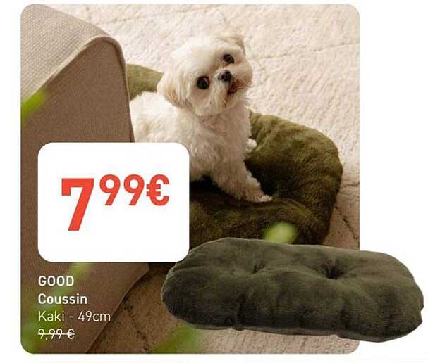 GOOD Coussin Kaki - 49cm