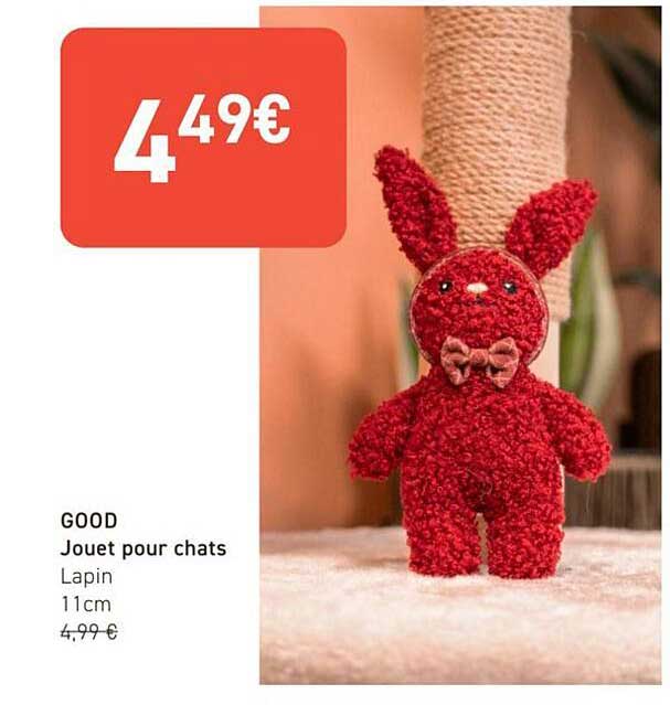 GOOD Jouet pour chats Lapin 11cm