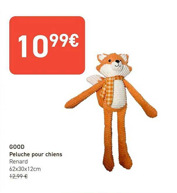 GOOD Peluche pour chiens Renard 62x30x12cm
