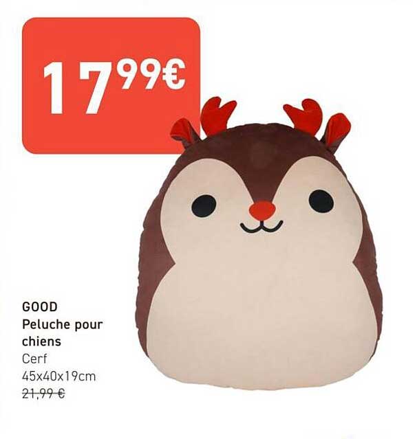 GOOOD Peluche pour chiens Cerf 45x40x19cm