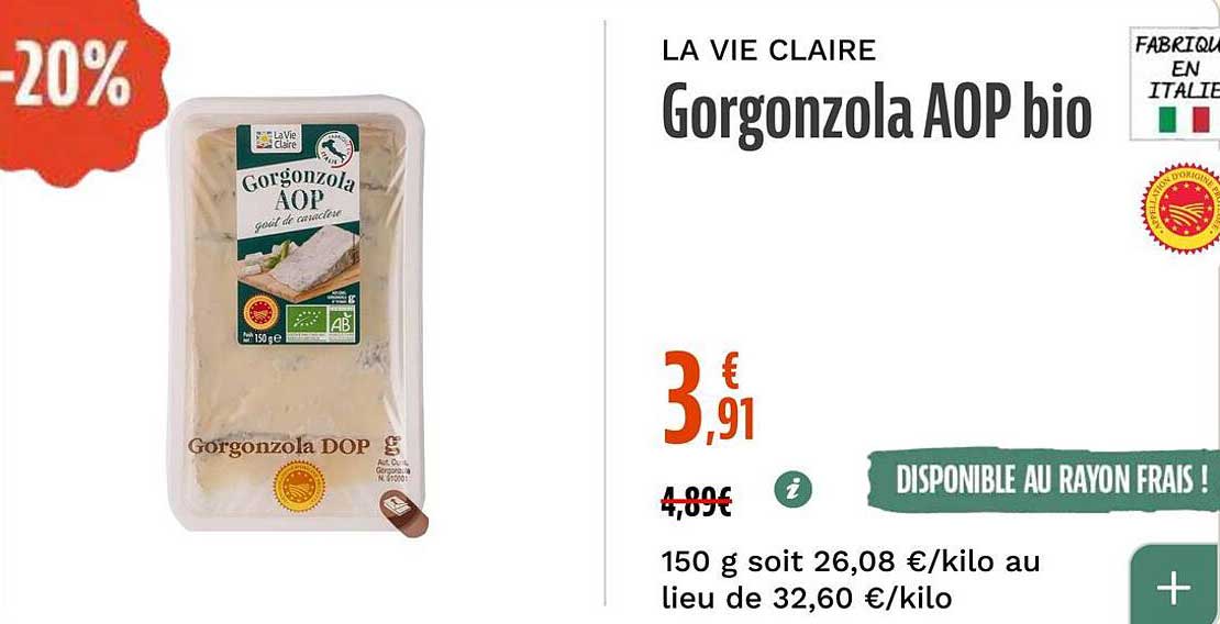 Gorgonzola AOP bio